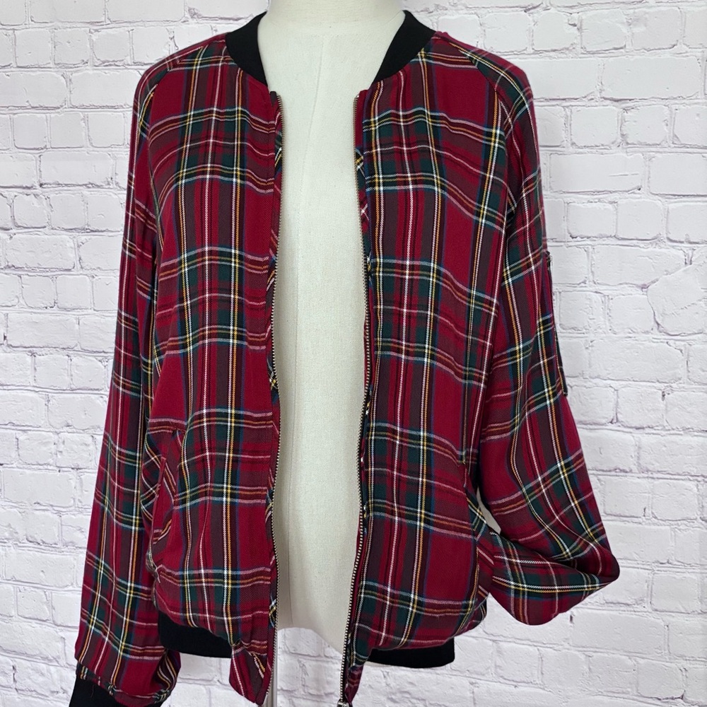 SANCTUARY Tartan Plaid Bomber Jacket--EUC--L - Picture 13 of 16